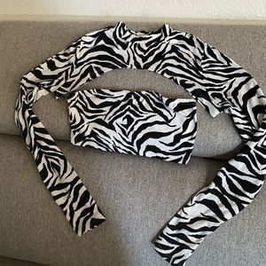 Zebra two piece crop top